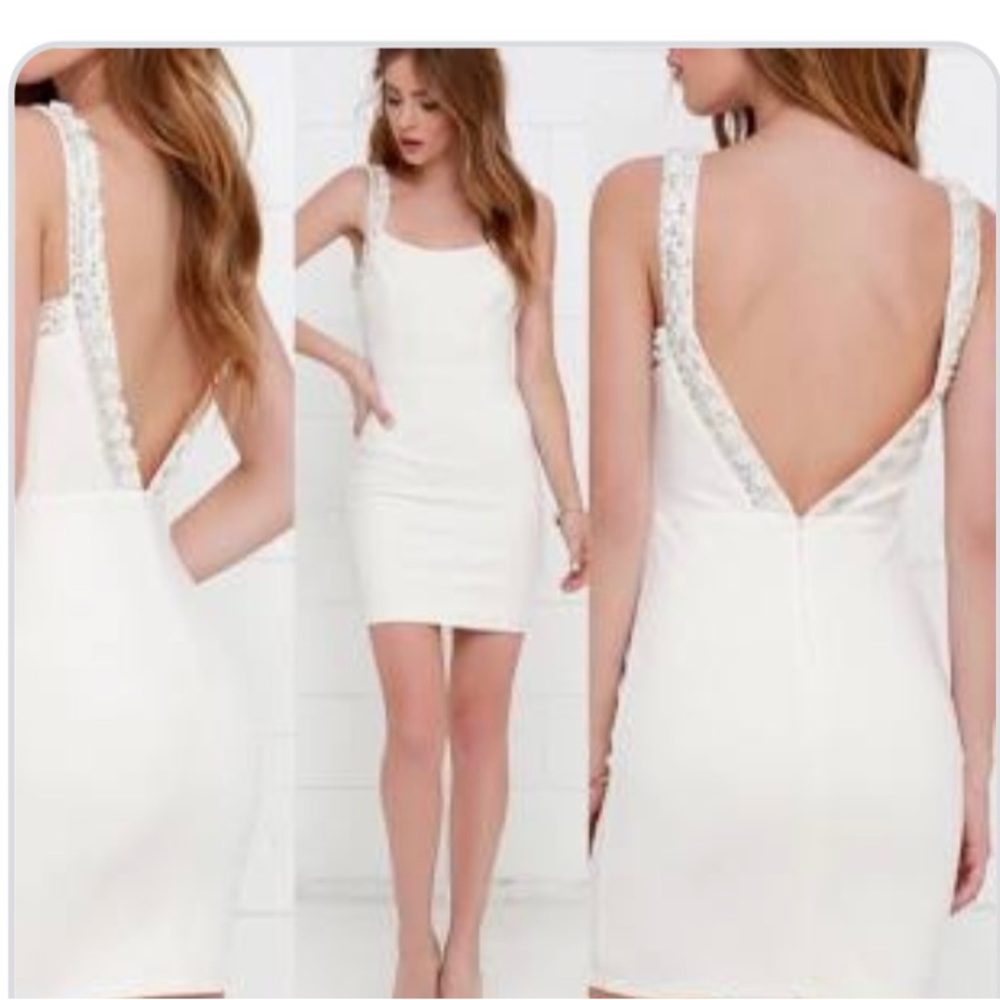 Downpour of Decadence Ivory Beaded Dress size medium